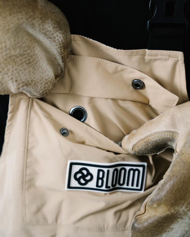 Bloom Outerwear Mens Bib Ski Pant Khaki Phone Pocket