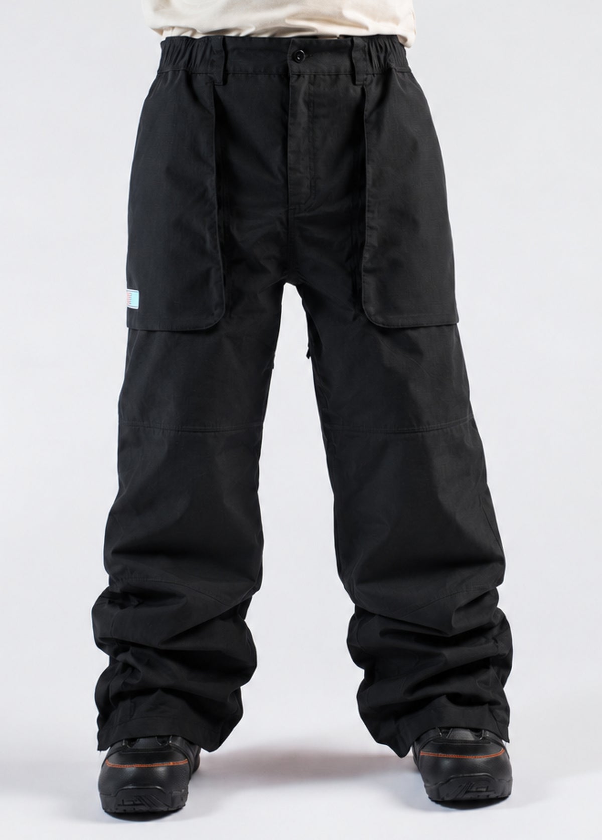 baggy snowboard pant black - front view