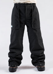 baggy snowboard pant black - front view