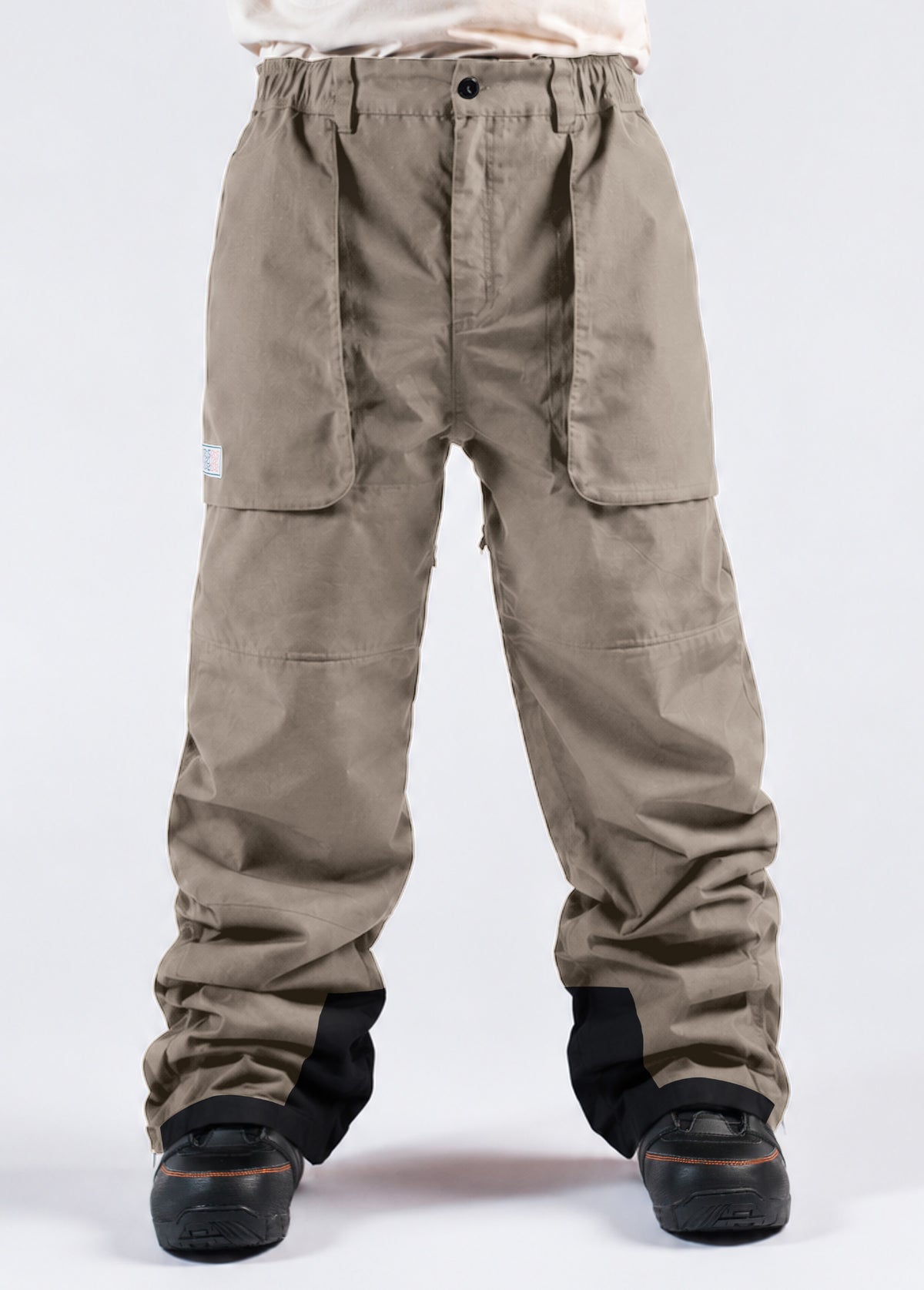 Baggy snowboard pant brown - front view