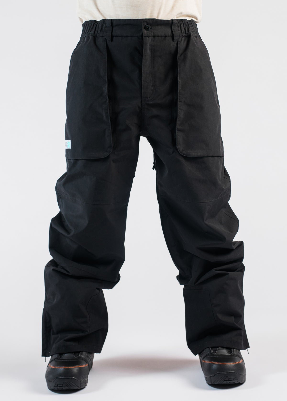 Men's black baggy waterproof snowboard pants
