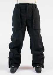 Men's black baggy ski pants, front view - Team Ski Pant