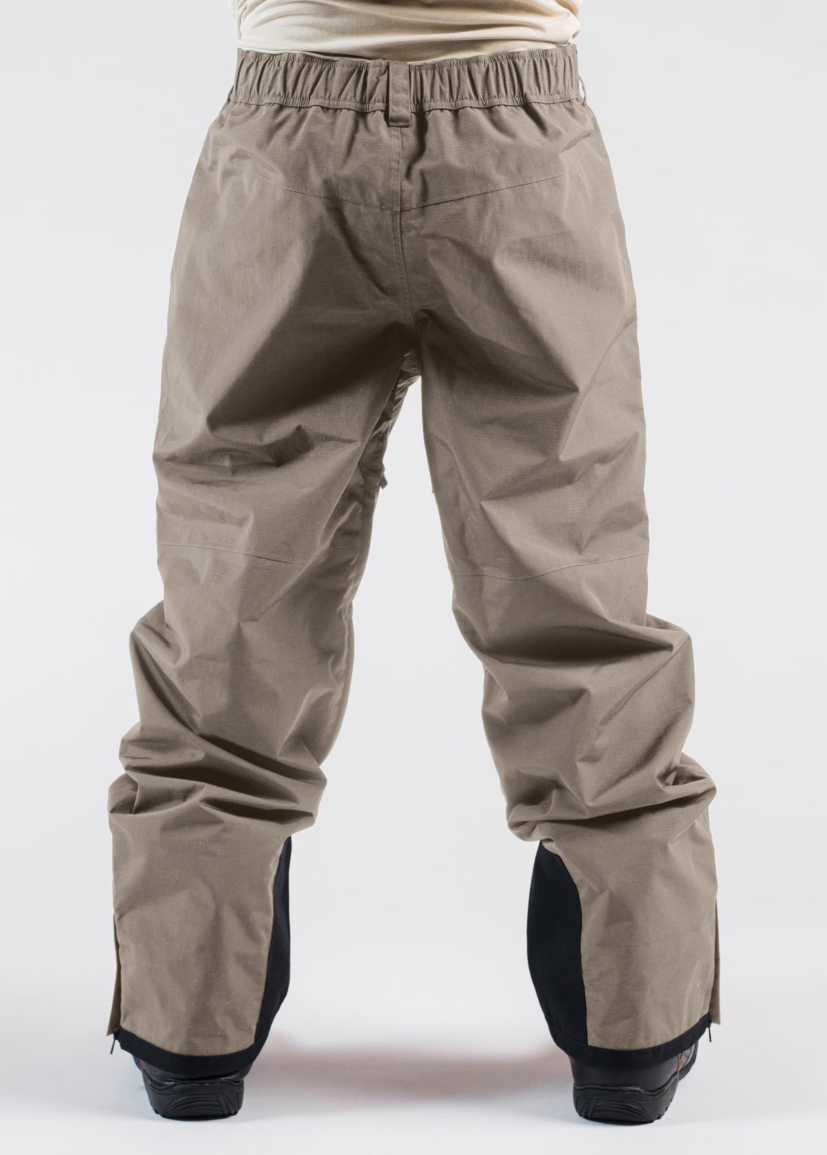 Brown snowboard shell pants - back view