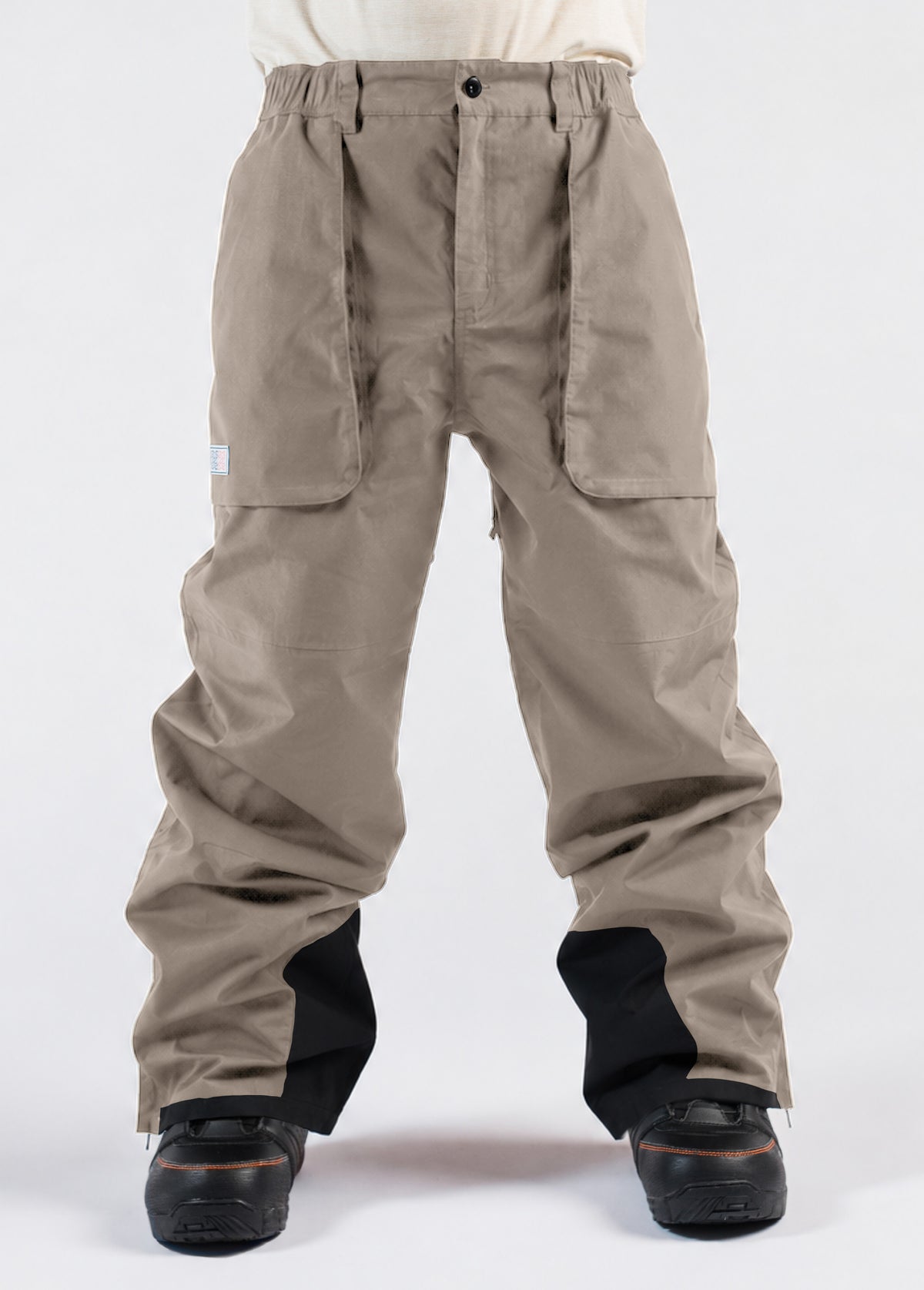 Men's brown baggy waterproof snowboard pants