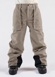 Men's brown baggy waterproof snowboard pants